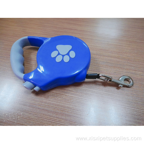 Portable Paw Embossed Retractable Dog Leashwith Dog Collar